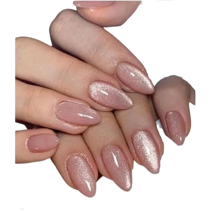 24pcs Nails Medium Nude Cat - Image 1